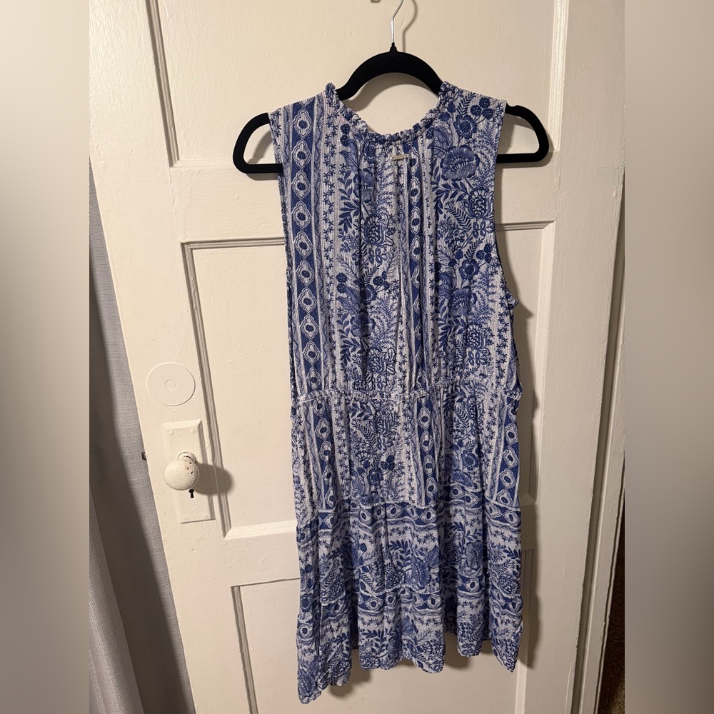 Nautica Sustainably Crafted Floral Print Blue Patterned Mini Dress US Sz XXL - Picture 3 of 7